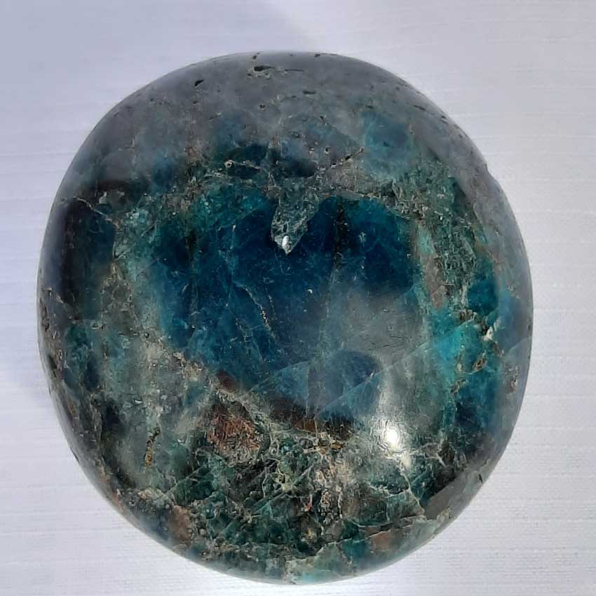 Apatiet - handsteen - glimmend blauw